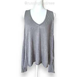 BP. By Nordstrom Grey Griffin Slub Knit Asymmetrical Sleeveless Top